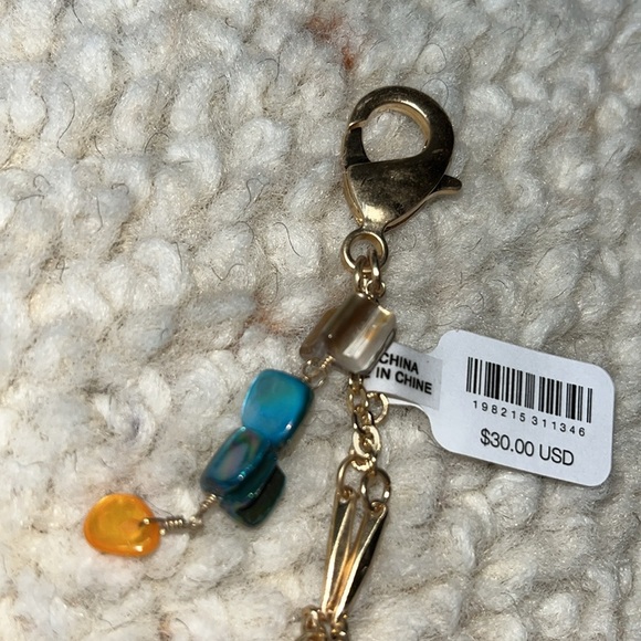 Free People X Ariana Ost Coastal Bikini Charm Keychain Crystal Blue Calcite - Picture 4 of 5